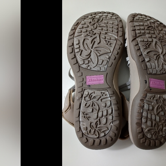 Skechers Women's Memory Foam Sandals Strappy Stretch Cushion Comfort Taupe 8 - Picture 10 of 10